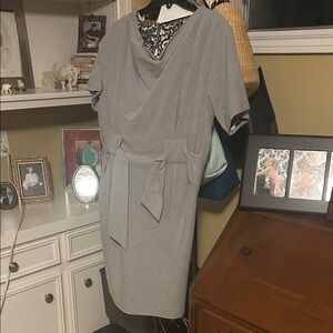 Donna Ricco Gray Midi Dress